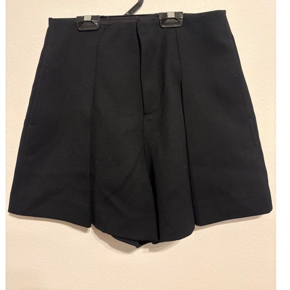 MO&Co. Pants - MO&Co. Black High Waisted Wool Blend Pleated Shorts MBB3SOT003-W08 Womens S‎